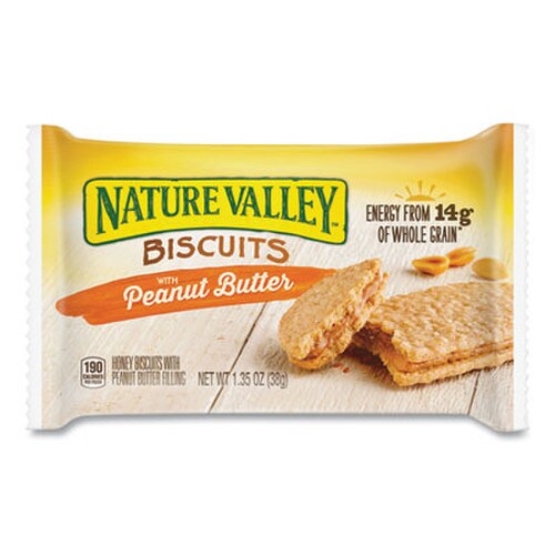 Nature Valley® Biscuits, Peanut Butter, 1.35 oz Packet, 16/Box Item: OFXSN47878