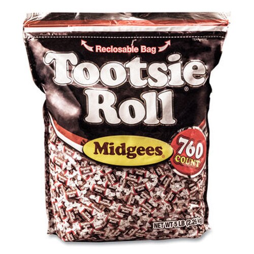 Tootsie Roll® Midgees, Chocolate, 5 lb Bag Item: OFXSN884580