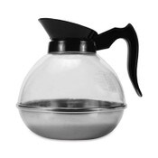 Coffee Pro Unbreakable Regular Coffee Decanter, 12-Cup, Stainless Steel/Polycarbonate, Black Handle Item: OGFCPU12