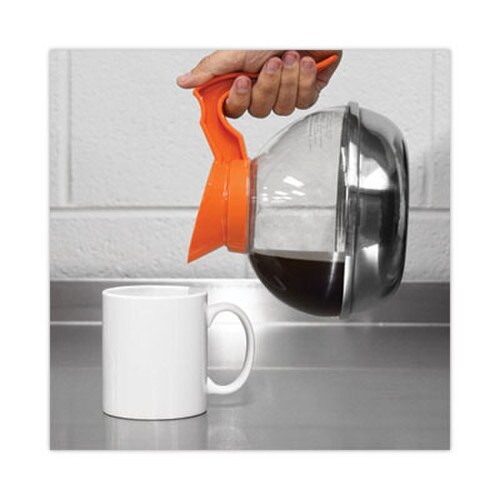 Coffee Pro Unbreakable Decaffeinated Coffee Decanter, 12-Cup, Stainless Steel/Polycarbonate, Orange Handle Item: OGFCPU13