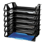 Officemate Recycled Side Load Desk Tray, 6 Sections, Letter Size Files, 15.13" x 8.88" x 15", Black, 6/Pack Item: OIC26212