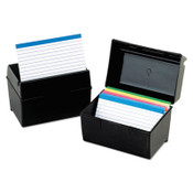 Oxford™ Plastic Index Card File, Holds 500 5 x 8 Cards, 8.63 x 6.38 x 6, Black Item: OXF01581