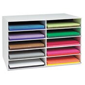 Pacon® Classroom Construction Paper Storage, 10 Compartments, 26.88 x 16.88 x 18.5, White Item: PAC001316