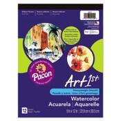 Pacon® Artist Watercolor Paper Pad, Unruled, Yellow Cover, 12 White 9 x 12 Sheets Item: PAC4910