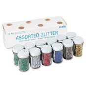 Pacon® Spectra Glitter, 0.04 Hexagon Crystals, Assorted, 0.75 oz Shaker-Top Jar, 12/Pack Item: PAC91356