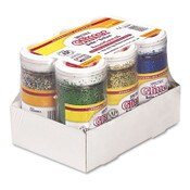 Pacon® Spectra Glitter, 0.04 Hexagon Crystals, Assorted, 4 oz Shaker-Top Jar, 6/Pack Item: PAC91370