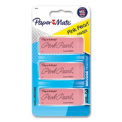 Paper Mate® Pink Pearl Eraser, For Pencil Marks, Rectangular Block, Large, Pink, 3/Pack Item: PAP70501
