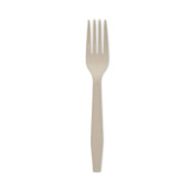 Pactiv Evergreen EarthChoice PSM Cutlery, Heavyweight, Fork, 6.88", Tan, 1,000/Carton Item: PCTYPSMFTEC