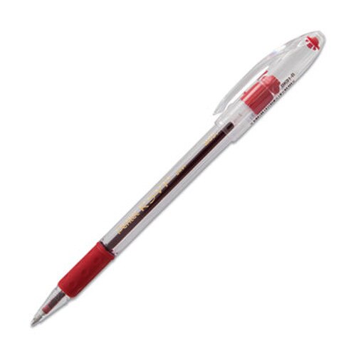 Red Ink Stick Pentel® R.S.V.P. Ballpoint Pen, Stick, Medium 1 mm, Red Ink, Clear/Red ...