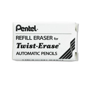 Pentel® Eraser Refills for Pentel Side FX and Twist-Erase Pencils, Cylindrical Rod, White, 3/Tube Item: PENE10