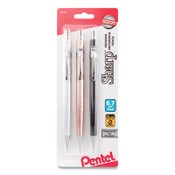 Pentel® Sharp Mechanical Pencil, 0.7 mm, HB (#2), Black Lead, Assorted Barrel Colors, 3/Pack Item: PENP207MBP3M