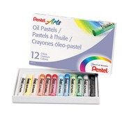 Pentel® Oil Pastel Set With Carrying Case, 12 Assorted Colors, 0.38" dia x 2.38", 12/Set Item: PENPHN12