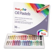 Pentel® Oil Pastel Set With Carrying Case, 36 Assorted Colors, 0.38 dia x 2.38", 36/Pack Item: PENPHN36