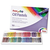 Pentel® Oil Pastel Set With Carrying Case, 45 Assorted Colors, 0.38' dia x 2.38", 50/Pack Item: PENPHN50