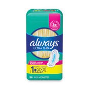 Always® Ultra Thin Pads, Regular, 36/Pack, 6 Packs/Carton Item: PGC08322