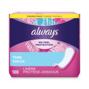 Always® Thin Daily Panty Liners, Regular, 120/Pack, 6 Packs/Carton Item: PGC10796
