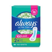 Always® Ultra Thin Pads, Super Long 10 Hour, 40/Pack Item: PGC12853PK
