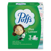 Puffs® Plus Lotion Facial Tissue, 2-Ply, White, 124/Box, 3 Box/Pack, 8 Packs/Carton Item: PGC39363