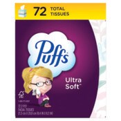 Puffs® Ultra Soft Facial Tissue, 2-Ply, White, 72 Sheets/Box, 24 Boxes/Carton Item: PGC97788