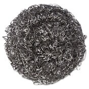 Kurly Kate® Stainless Steel Scrubbers, Large, 4 x 4, Steel Gray, 12 Scrubbers/Pack, 6 Packs/Carton Item: PUX756