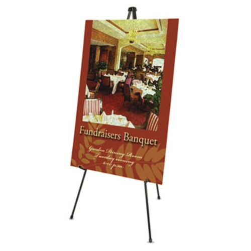 Quartet® Heavy-Duty Adjustable Instant Easel Stand, 25" to 63" High, Steel, Black Item: QRT27E