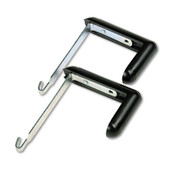 Quartet® Adjustable Cubicle Hangers, For 1.5" to 3" Thick Partition Walls, Aluminum/Black, 2/Set Item: QRT7502