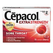 Cepacol® Extra Strength Sore Throat Lozenge, Cherry, 16/Box, 24 Boxes/Carton Item: RAC71016CT