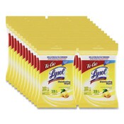 LYSOL® Brand Disinfecting Wipes Flatpacks, 1-Ply, 6.69 x 7.87, Lemon and Lime Blossom, White, 15 Wipes/Flat Pack, 24 Flat Packs/Carton Item: RAC99799CT