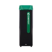Rubbermaid® Commercial Sustain Decorative Refuse with Recycling Lid, 15 gal, Metal/Plastic, Black/Green Item: RCP2078991