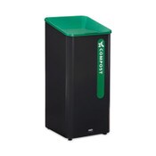 Rubbermaid® Commercial Sustain Decorative Refuse with Recycling Lid, 23 gal, Metal/Plastic, Black/Green Item: RCP2078992