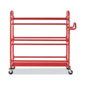 Rubbermaid® Commercial Tote Picking Cart, Metal, 3 Shelves, 450 lb Capacity, 57" x 18.5" x 55", Red Item: RCP2144269