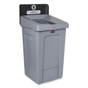 Rubbermaid® Commercial Slim Jim Recycling Station 1-Stream, Landfill Recycling Station, 33 gal, Resin, Gray Item: RCP2171554