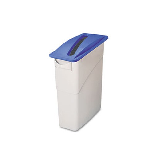 Rubbermaid® Commercial Slim Jim Paper Recycling Top, 20.38w x 11.38d x 2.75h, Dark Blue Item: RCP270388BE