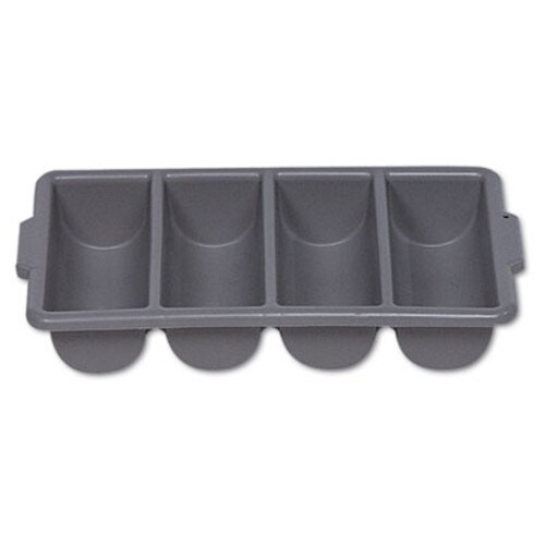 Rubbermaid® Commercial Cutlery Bin, 4 Compartments, Plastic, 11.5 x 21.25 x 3.75, Plastic, Gray Item: RCP3362GRA