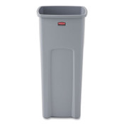 Rubbermaid® Commercial Untouchable Square Waste Receptacle, 23 gal, Plastic, Gray Item: RCP356988GY