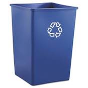 Rubbermaid® Commercial Square Recycling Container, 35 gal, Plastic, Blue Item: RCP395873BLU