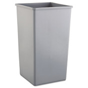 Rubbermaid® Commercial Untouchable Square Waste Receptacle, 50 gal, Plastic, Gray Item: RCP3959GRA