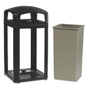 Rubbermaid® Commercial Landmark Series Classic Dome Top Container, Plastic, 50 gal, Sable Item: RCP3975SAB