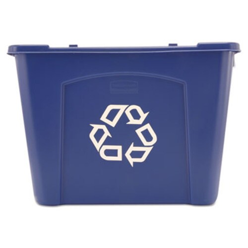Rubbermaid® Commercial Stacking Recycle Bin, 14 gal, Polyethylene, Blue Item: RCP571473BE