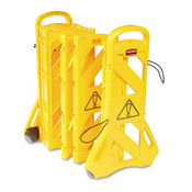 Rubbermaid® Commercial Portable Mobile Safety Barrier, Plastic, 13 ft x 40", Yellow Item: RCP9S1100YEL