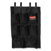 Rubbermaid® Commercial Fabric 9-Pocket Cart Organizer, 19.75 x 1.5 x 28, Black Item: RCP9T9000BLA