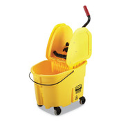 Rubbermaid® Commercial WaveBrake 2.0 Bucket/Wringer Combos, Down-Press, 35 qt, Plastic, Yellow Item: RCPFG757788YEL