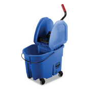 Rubbermaid® Commercial WaveBrake 2.0 Bucket/Wringer Combos, Down-Press, 35 qt, Plastic, Blue Item: RCPFG757888BLUE