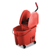 Rubbermaid® Commercial WaveBrake 2.0 Bucket/Wringer Combos, 35 qt, Down Press, Plastic, Red Item: RCPFG757888RED