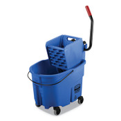 Rubbermaid® Commercial WaveBrake 2.0 Bucket/Wringer Combos, Side-Press, 35 qt, Plastic, Blue Item: RCPFG758888BLUE