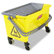 Rubbermaid® Commercial HYGEN™ HYGEN Press Wring Bucket for Microfiber Flat Mops, 43 qt, Yellow Item: RCPQ90088YW