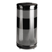 Rubbermaid® Commercial Classics Perforated Open Top Receptacle, 25 gal, Steel, Black Item: RCPS3ETBK