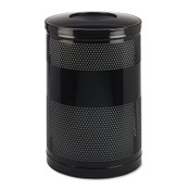 Rubbermaid® Commercial Classics Perforated Open Top Receptacle, 51 gal, Steel, Black Item: RCPS55ETBK