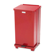 Rubbermaid® Commercial Defenders Heavy-Duty Steel Step Can, 6.5 gal, Steel, Red Item: RCPST12EPLRD