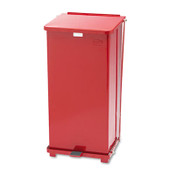 Rubbermaid® Commercial Defenders Heavy-Duty Steel Step Can, 13 gal, Steel, Red Item: RCPST24EPLRD